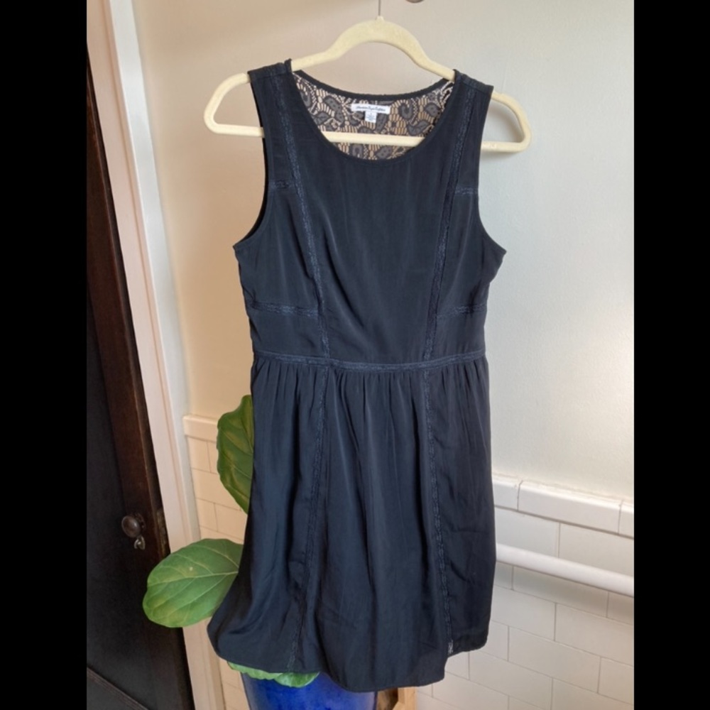 Black lace-back knee-length dress by AE